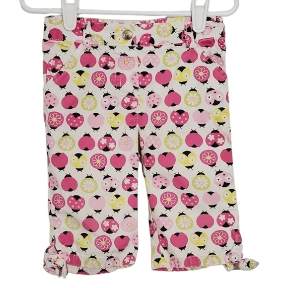 K1193 * Gymboree Girls Ladybug Pants Pink Green Size 12/18M - Picture 1 of 6
